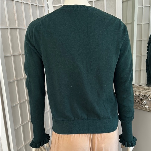 Trending Cardigans Boden Green Ruffle Sz M - Picture 4 of 6